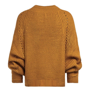 Turtleneck hollow out knitted sweater