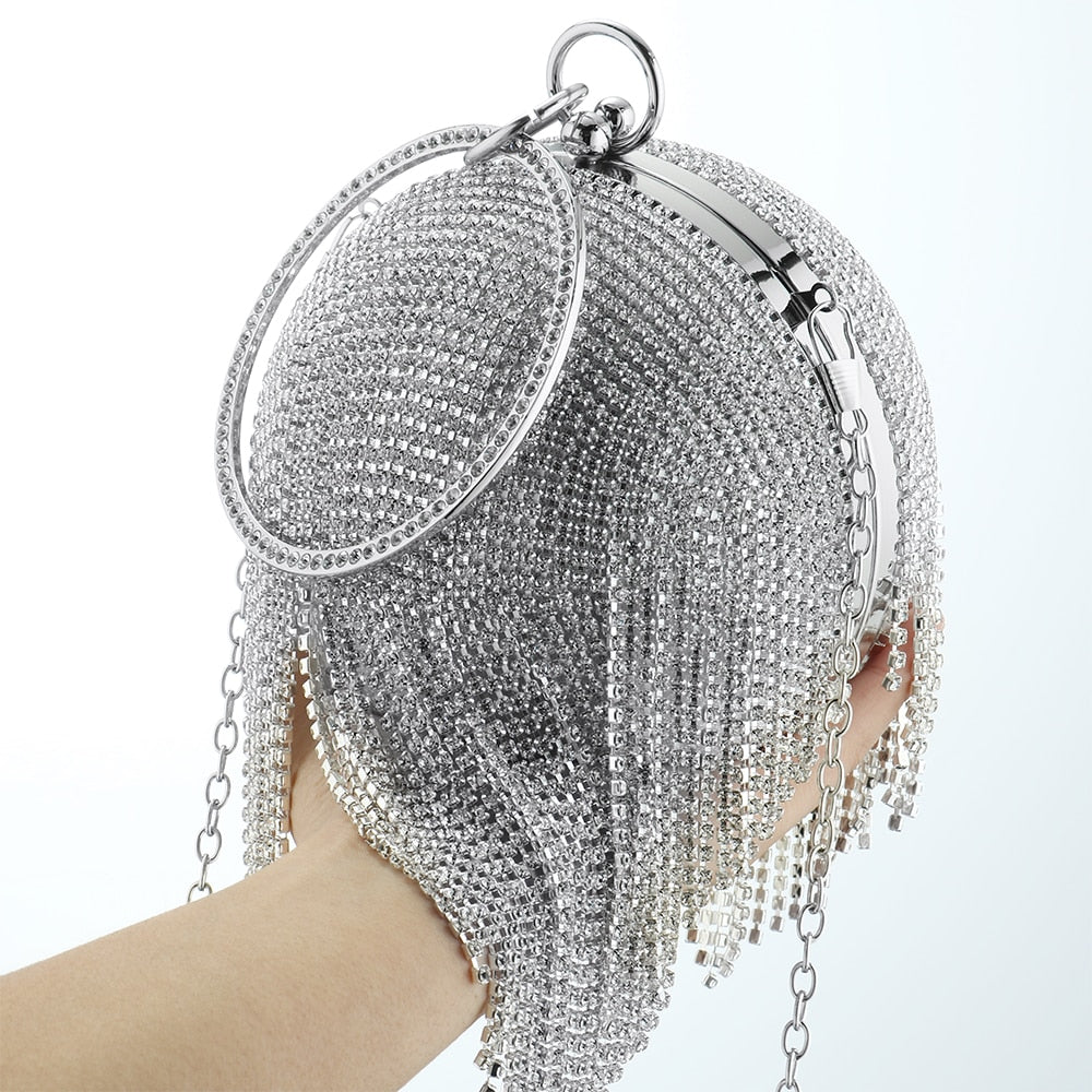 Crystal ball clutch on sale bag