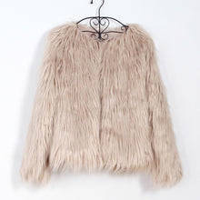 Fluffy long faux fur coat