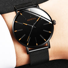 Minimalist Men Ultra Thin Simple Stainless Steel Wrist Watch