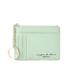 Soft Leather Mini Card Holder Organizer Slim Wallet Case Coin Purse Keychain