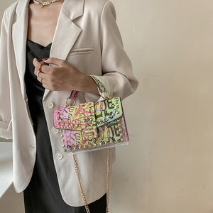 Studded Graffiti Crossbody Fashion Bags Shoulder Bag