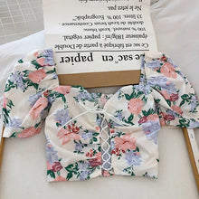 Floral Print Drawstring Fashion Top