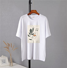 Gothic Graphic Print Oversized Cotton T Shirt for Women Casual O Neck Tees