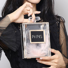 HOT Acrylic Perfume Women Casual Black Bottle Handbags Paris Wedding Clutch Evening Luxury Purses