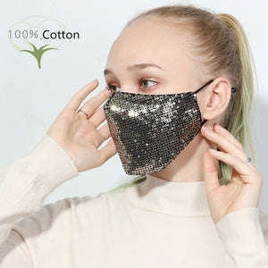 Fashion Sequin mask Cotton 