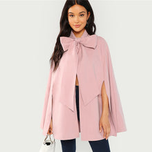 Slit Back Tied Front Cape Cloak Sleeve Coat