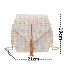 Hexagon Style Straw Lace embroidery Bag