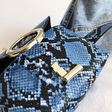 Snake Pattern Leather Belt Bag