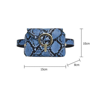 Snake Pattern Leather Belt Bag