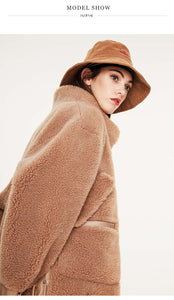 Real fur teddy bear style winter coat