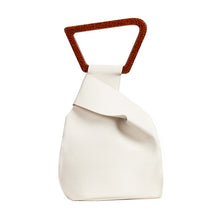 Luxury leather bucket acrylic handle shoulder bag