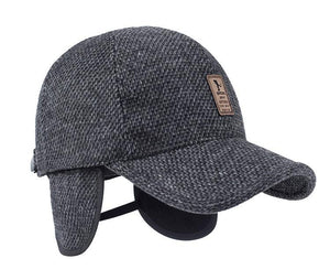 Woolen Knitted Design Baseball Cap with Earflaps - luxuryandme.com