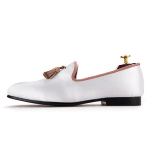 Handmade White Tassel Men's Shoe - luxuryandme.com