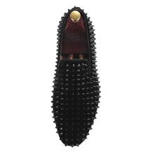 Black velvet rivet handmade loafers - luxuryandme.com
