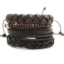 4PCS leather and bead multi- layered bracelet - luxuryandme.com