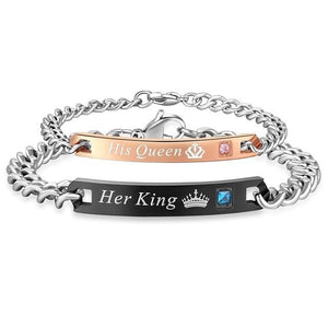 Her King His Queen Couple Stainless Steel Bracelets - luxuryandme.com