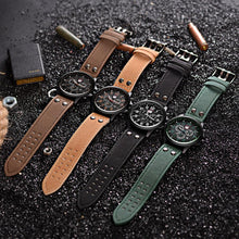 Military Leather Strap  Quartz Watch - luxuryandme.com