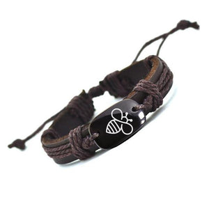 Customized Handmade Bee Leather Bracelet - luxuryandme.com