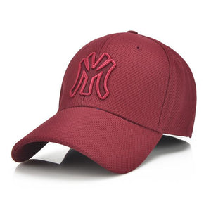 Wine Red M Baseball Caps - luxuryandme.com