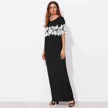 Black Short Sleeve Pocket Maxi Dress - luxuryandme.com