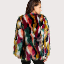 Colorful Collarless Faux Fur Coats - luxuryandme.com