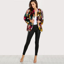 Colorful Collarless Faux Fur Coats - luxuryandme.com