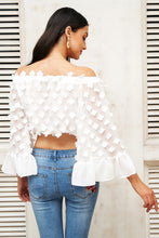 Flare sleeve applique blouse - luxuryandme.com