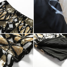 Geometric Color block Beaded Sequin Skirt